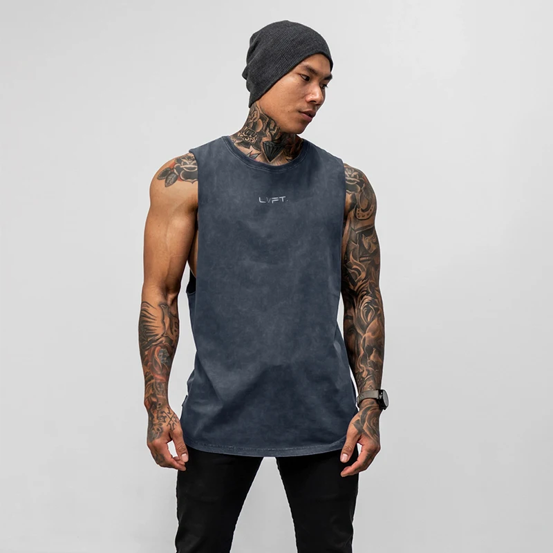 

American Style Fitness Training Running Tank Top Men's Sleeveless T-Shirt Muscle Gym Workout Sweat Absorbent Quick Dry Breath...