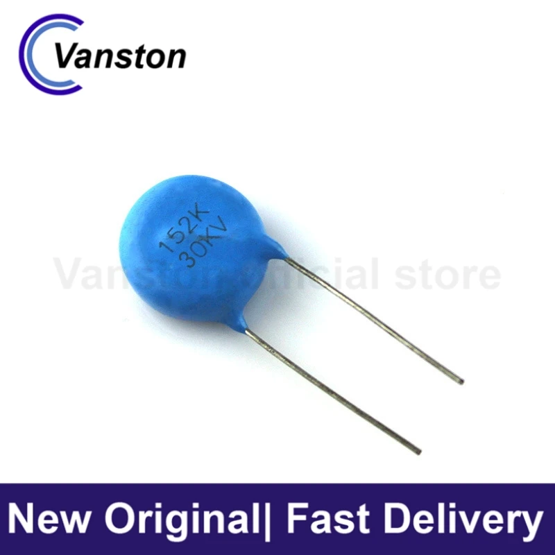 5 adet Yüksek Gerilim Porselen Çip Kondansatörler 30KV152K 21mm Çap 152K30KV Porselen Dielektrik Kondansatörler