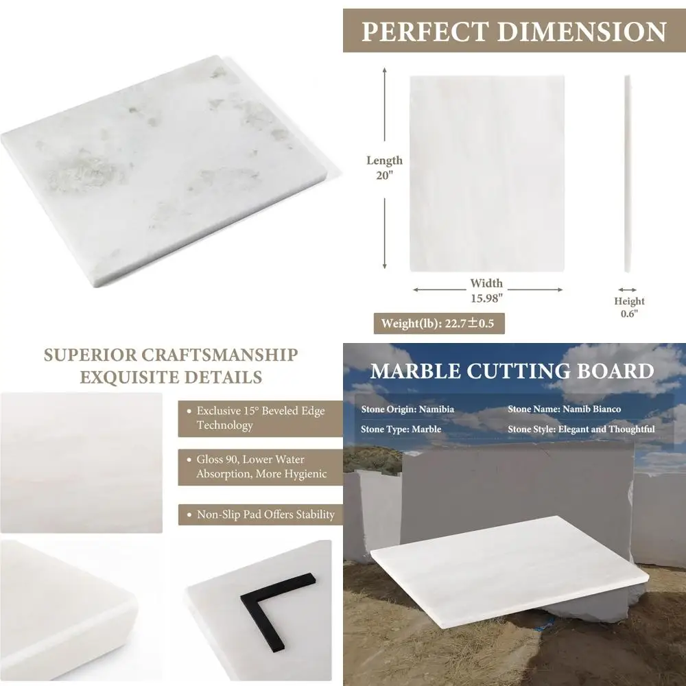 

Large Handcrafted African Natural Marble Slab, 16x20 inches - Ideal for Kitchen, Cheese Boards, and Charcuterie Platters