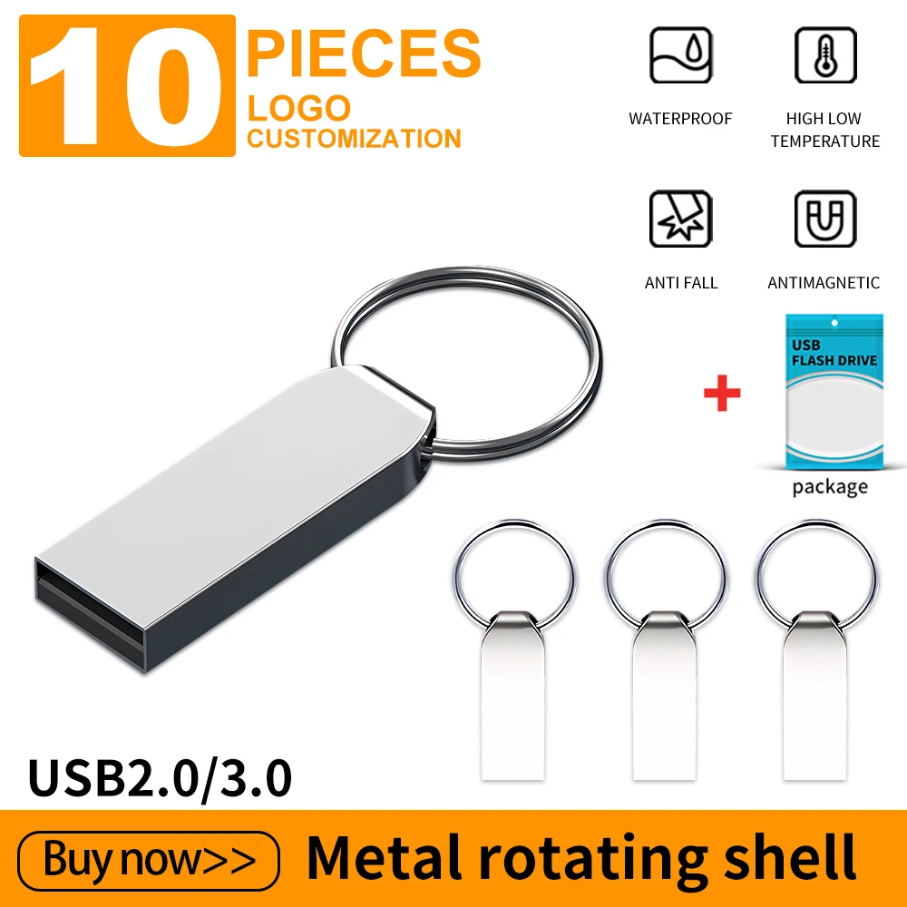 chiavetta usb 10 pz/lotto USB Flash Drive ad alta velocità 3.0 Flash Pendrive 128GB 64GB 32GB 16GB Cle USB 2.0 Stick 128MB LOGO gratuito memoria Flash Disk spedizione gratuita