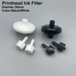 10PCS Inkjet Printer UV Solvent Small Disc Ink Filter 10um 30mm Air Filter For DX4 DX5 DX7 i3200 4720 5113 Polaris 512 PrintHead