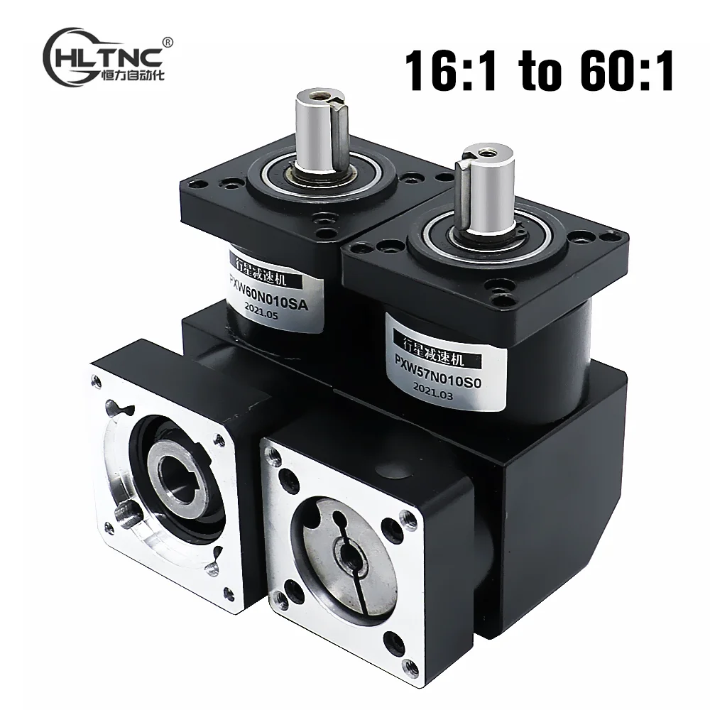 Nema23 24 PXW57 60 Right Angle Planetary Gear Reducer With Reduction Ratio 16 20 24 30 36 40 50 60 For CNC Stepper Servo Motor