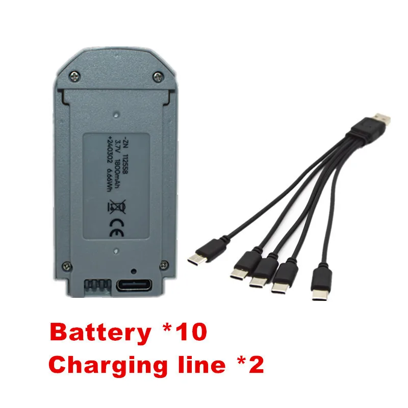 GT3 RC-drone ﻿ Originele Batterij 3.7V 1800mAh Voor V66 Mini Drone Onderdelen V66 CZ06 D16 Quadcopter Batterij/Oplader past Accessoires