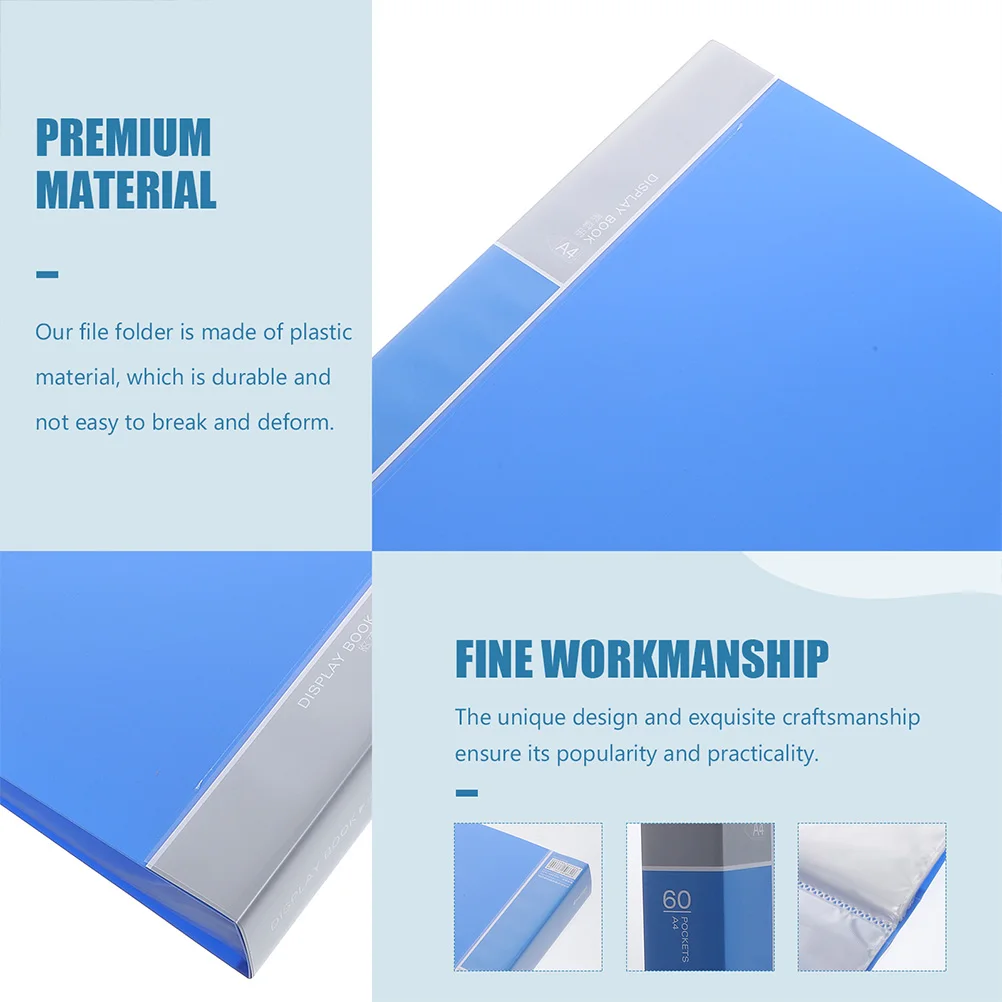 

Plastic File A4 Document A4 File Holder Holder Lightweight Portable Storage Organizer for Students with Pockets