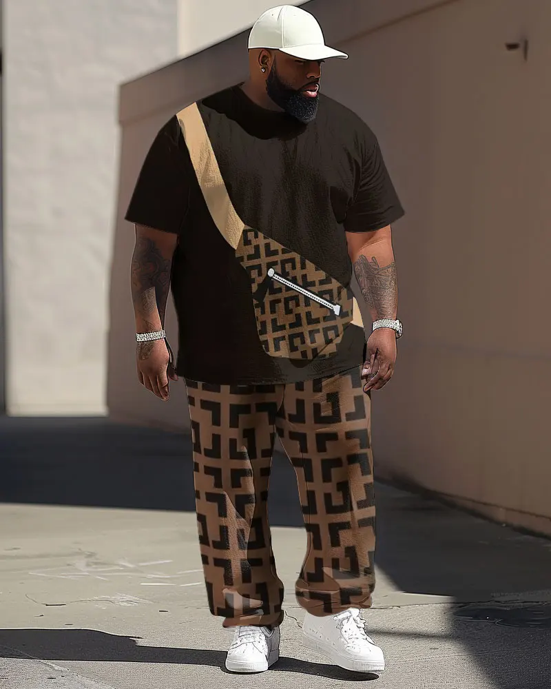 Biggmans-Conjunto de dos piezas de L-9Xl para hombre, ropa de ocio, pantalones de Hip Hop, estampado de oso de calle, traje grande