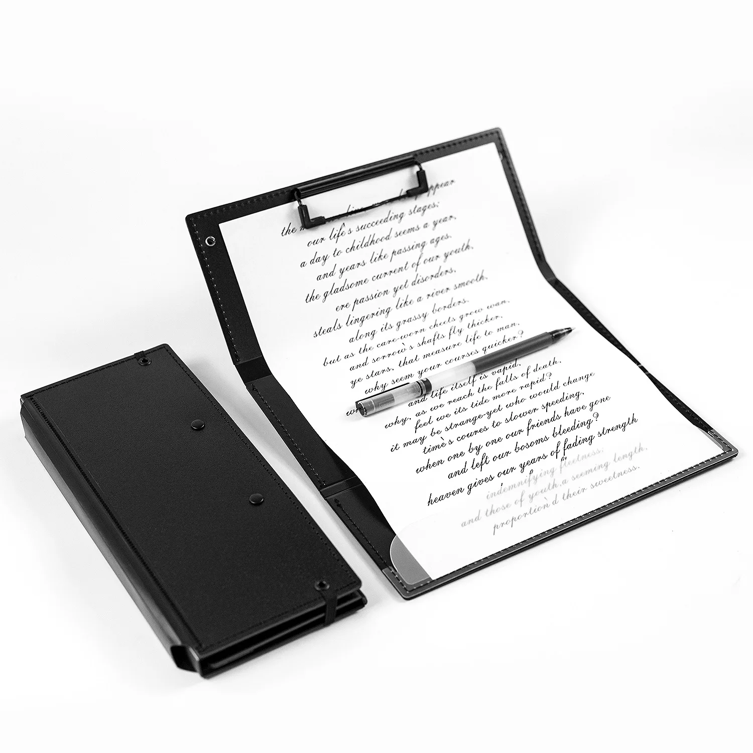 

3 Layer Folding Nurse Clipboard with Elastic Band, Foldable Clipboard Pocket Writing Pad File Folder for Office School