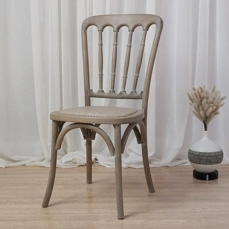 American rustic retro chair back chair beautiful solid wood chair dining chair simple home Nordic restaurant bamboo chair