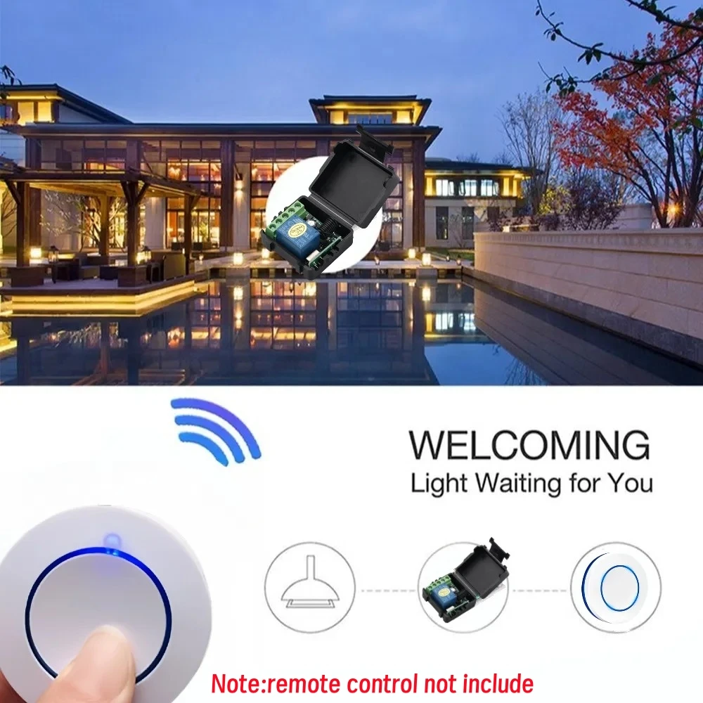 433 ميجا هرتز RF اللاسلكية مفتاح الإضاءة تيار مستمر 12 فولت التتابع استقبال ل On Off الارسال التحكم عن بعد أضواء لمبة الأجهزة المنزلية DIY بها بنفسك
