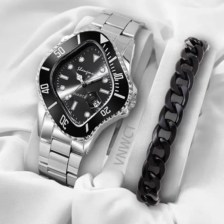 Nuevo reloj Water Ghost, reloj de cuarzo de negocios para hombres, pulsera de aleación en forma de perfil, negocios para hombres