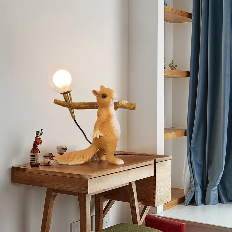 Nordic designer living room bedroom children's bedside table lamp modern cartoon boy creative eye care ornament small night lamp