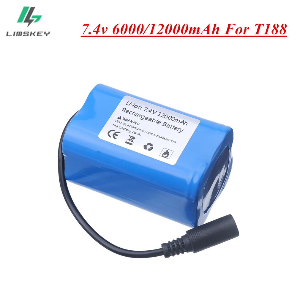 7.4V 6000mAh 12000mAh Battery For T188 T888 2011-5 V007 C18 H18 RC Fishing Bait Boat accessories 7.4v аккумулятор для кораблика