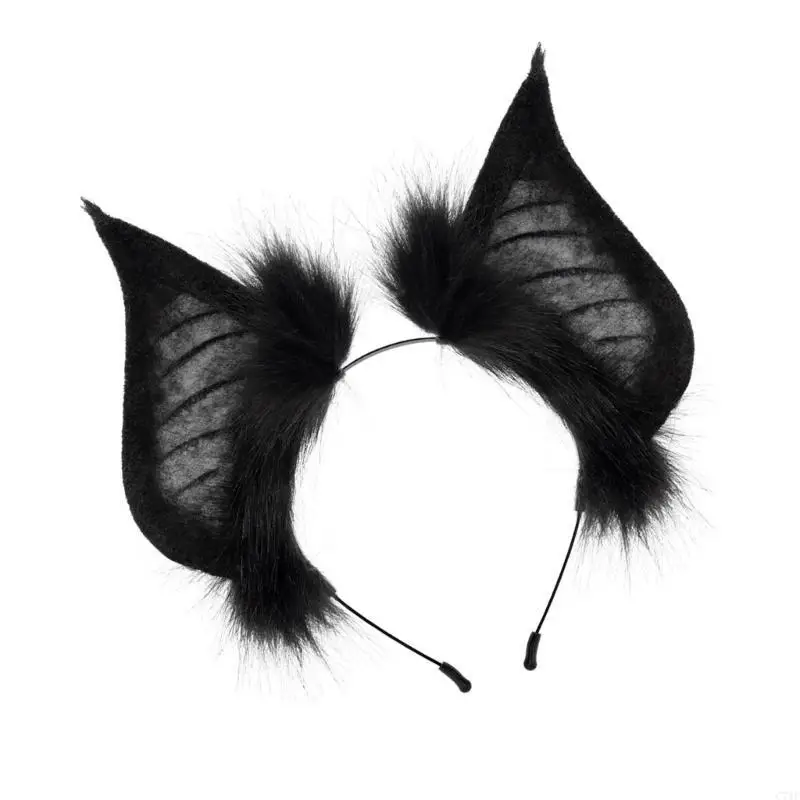 

C71F Dark Bat Hairband Anime Cosplay Party Bat Headband Animal Ear Animation Hair Hoop for Role Play