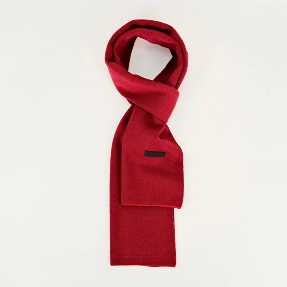 

Business Style Scarf for Men Men Polyester Scarf Elegant Men's Solid Color Business Scarf for Autumn Winter Warm for Work