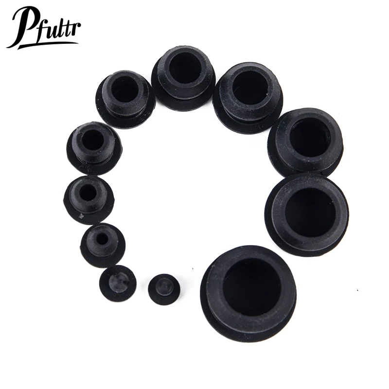 Hot sale 10Pcs Black Silicone Rubber Snap-on Hole Plug 2.5-14mm Blanking End Caps Seal Stopper