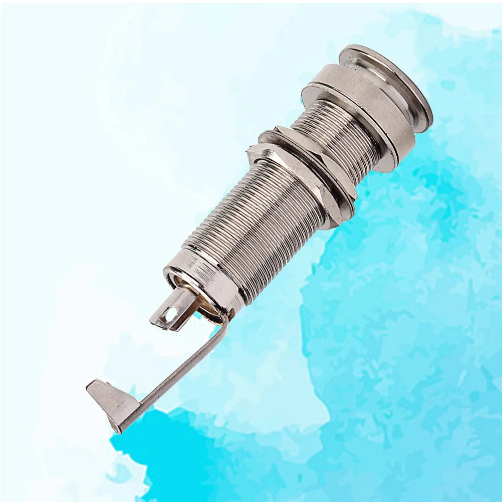 

1 4 Inch 6.35mm Guitar Stereo Cylinder Endpin Jack Bass Acoustic Electric Output Input Jack Nickel Plated Silver