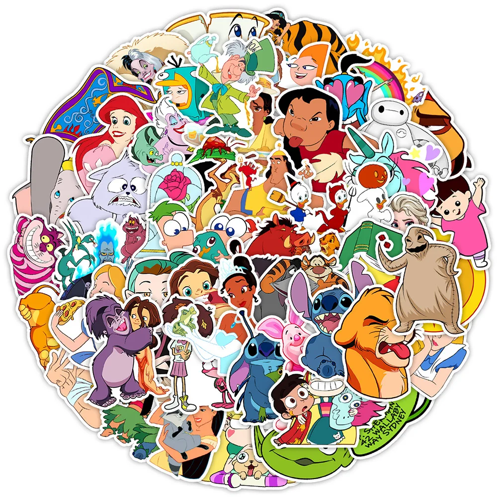 10/30/50pcs Disney Mix Cartoon Anime Stickers Graffiti Decals Laptop Phone Guitar Luggage Skateboard Waterproof Sticker Kid Toy