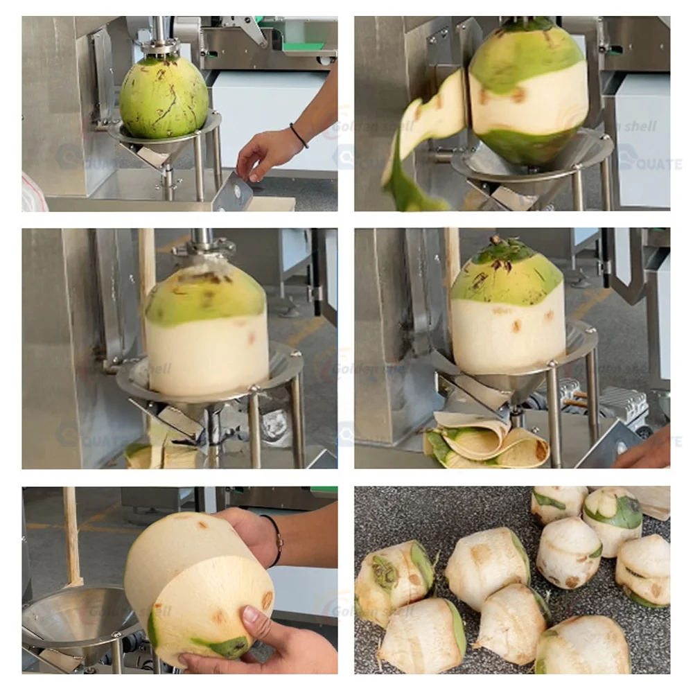Custom Industrial Diamond Shape Coconut Peeler, New Generation Automatic Peeling Machine for Fresh Coconut Processing Business
