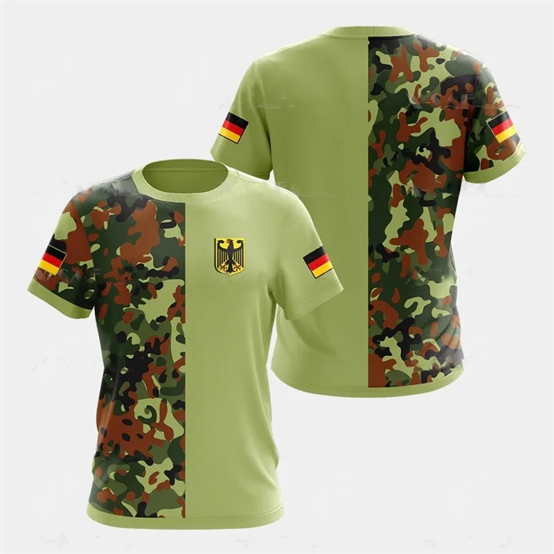German National Emblem T-Shirt for Mens 3D Printed Sports Gym T Shirts Summer Quick Dry Short Sleeves
