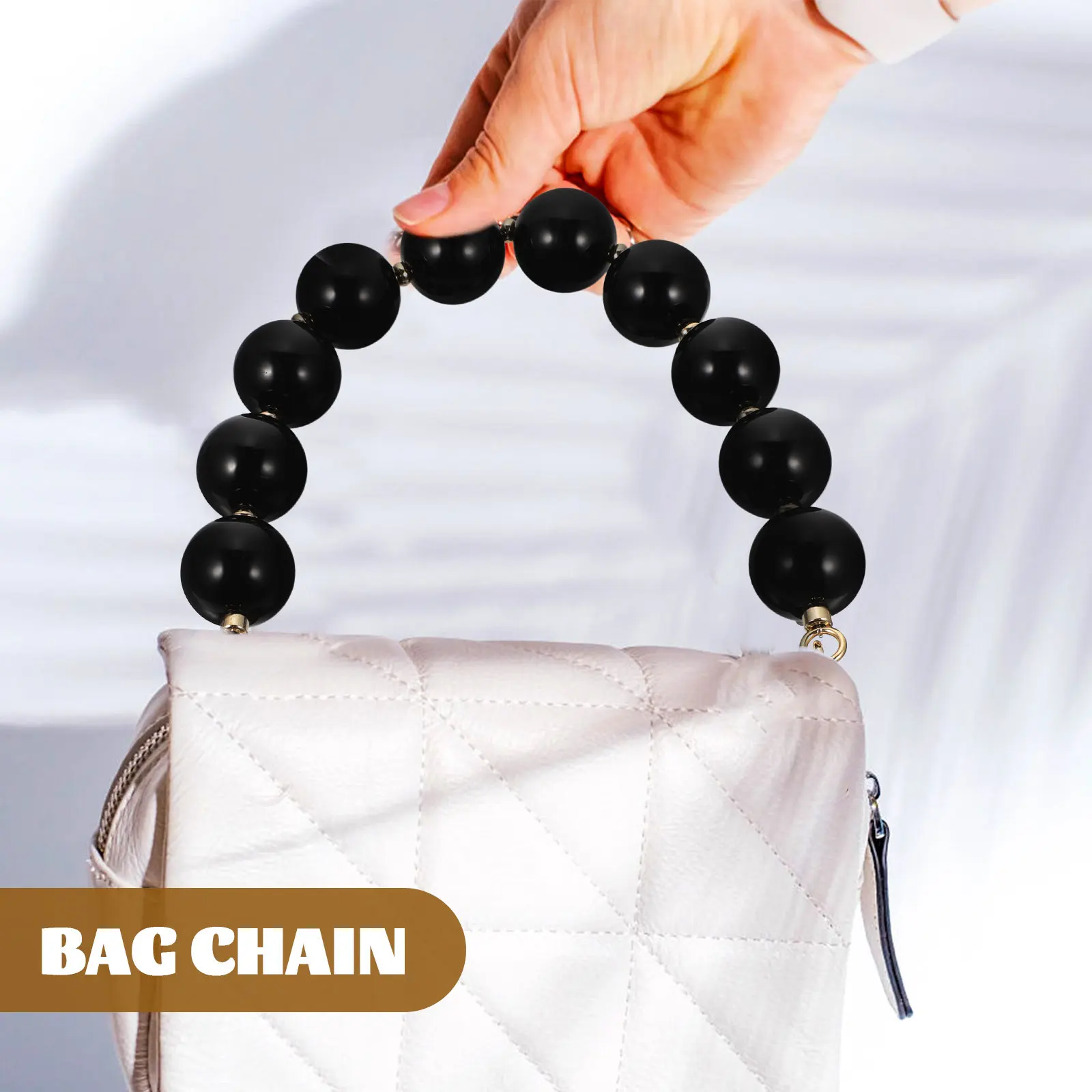 

Цепочка-ручка для сумки с бусинами, замена для клатча/кошелька, модный гладкий цепной ремешок, декоративный, долговечный дизайн