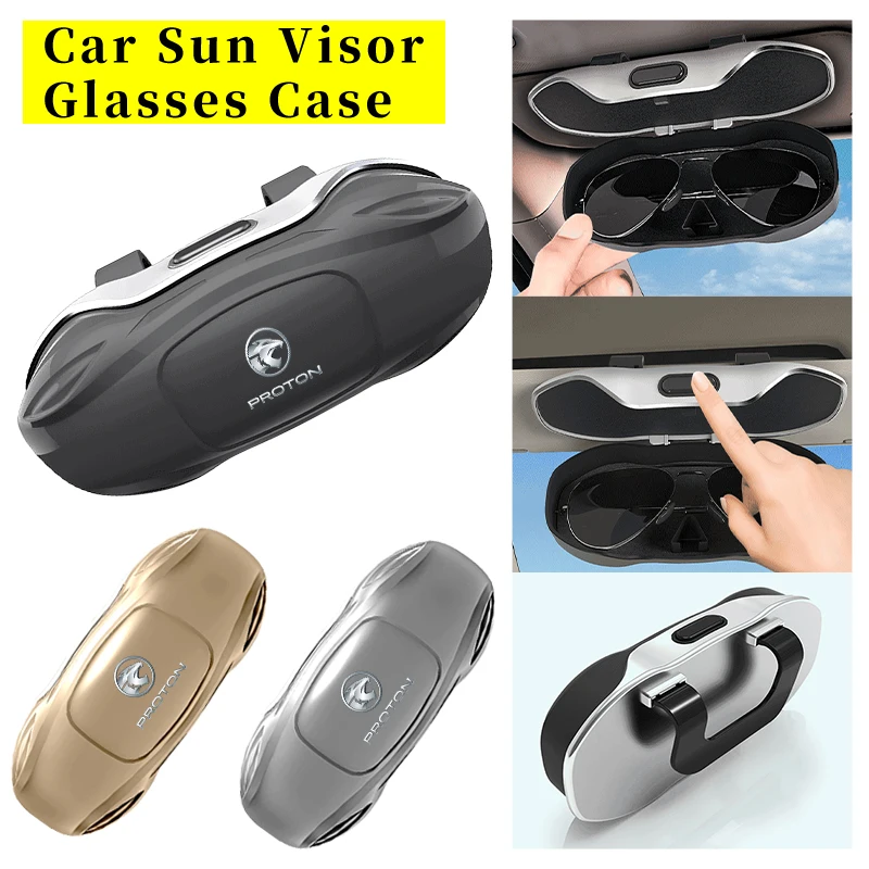 Car Sun Visor Sunglasses Storage Box Glasses Case Clip Accessories For Proton Exora Iriz R3 Wira Satri