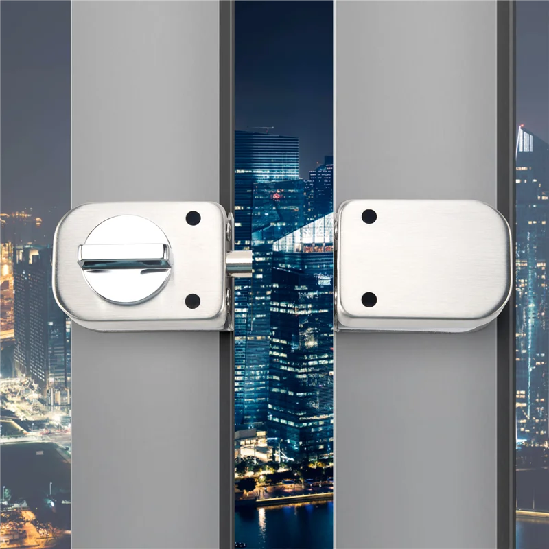 T82C Hot Sale-Stainless Steel,Glass Door Latches Lock/Bolt,138A ,Without Drilling,For Double Glass Door, Frameless Glass Door