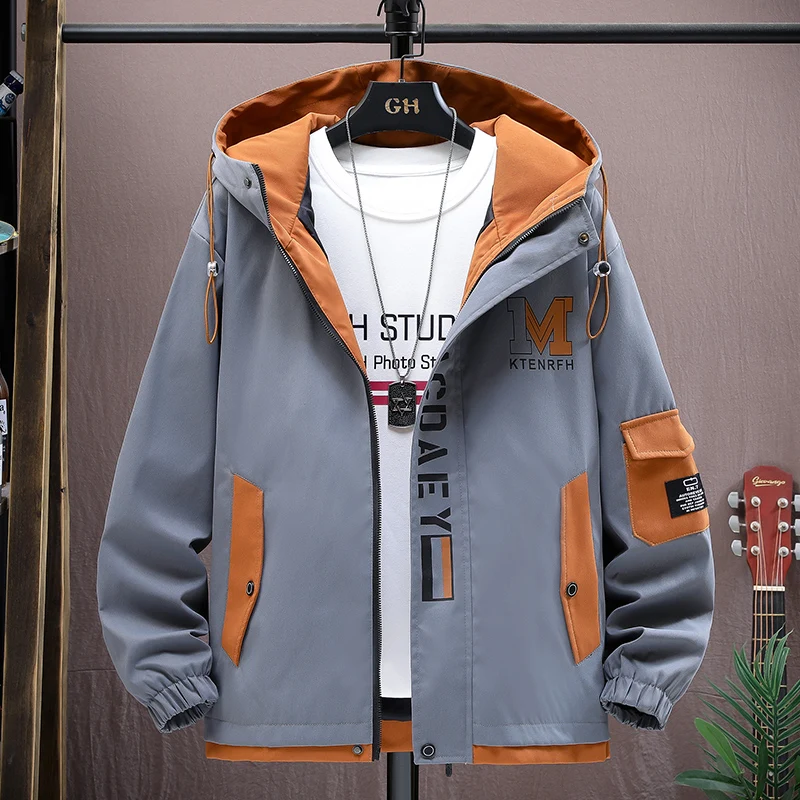 Casual Men's Hooded Jacket 2025 Spring Autumn New Product Thin Coat Top Windbreaker Street Wear Men's Coat