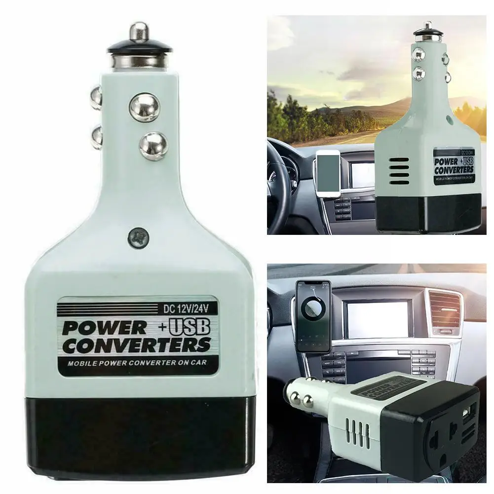 Auto-Wechselrichter-Konverter, schneller Start, Kurzschlussschutz für MP3-Geräte, Auto-Wechselrichter-Adapter, 12 V/24 V auf 220 V