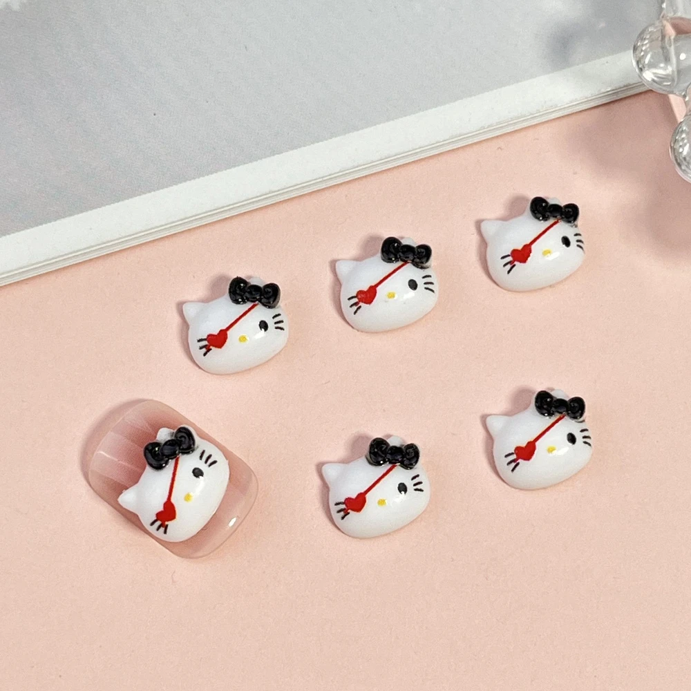 20Pcs Sales Promotion New Cute Mini Resin Cartoon Playful Cat Flat Back Ornament 3D Steric Diy Decoration Girl Nail Accessories