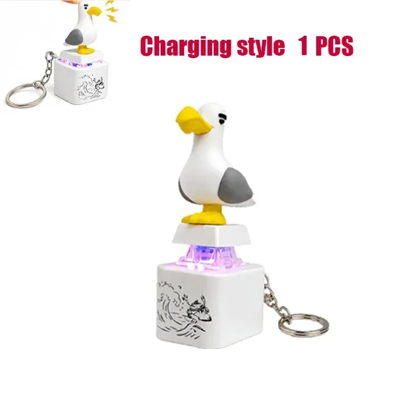 .Mine Seagull Keycap-sleutelhanger Lichtgevend, stressverlagend, creatief fidget-speelgoed, draagbare elektronische hanger voor volwassenen