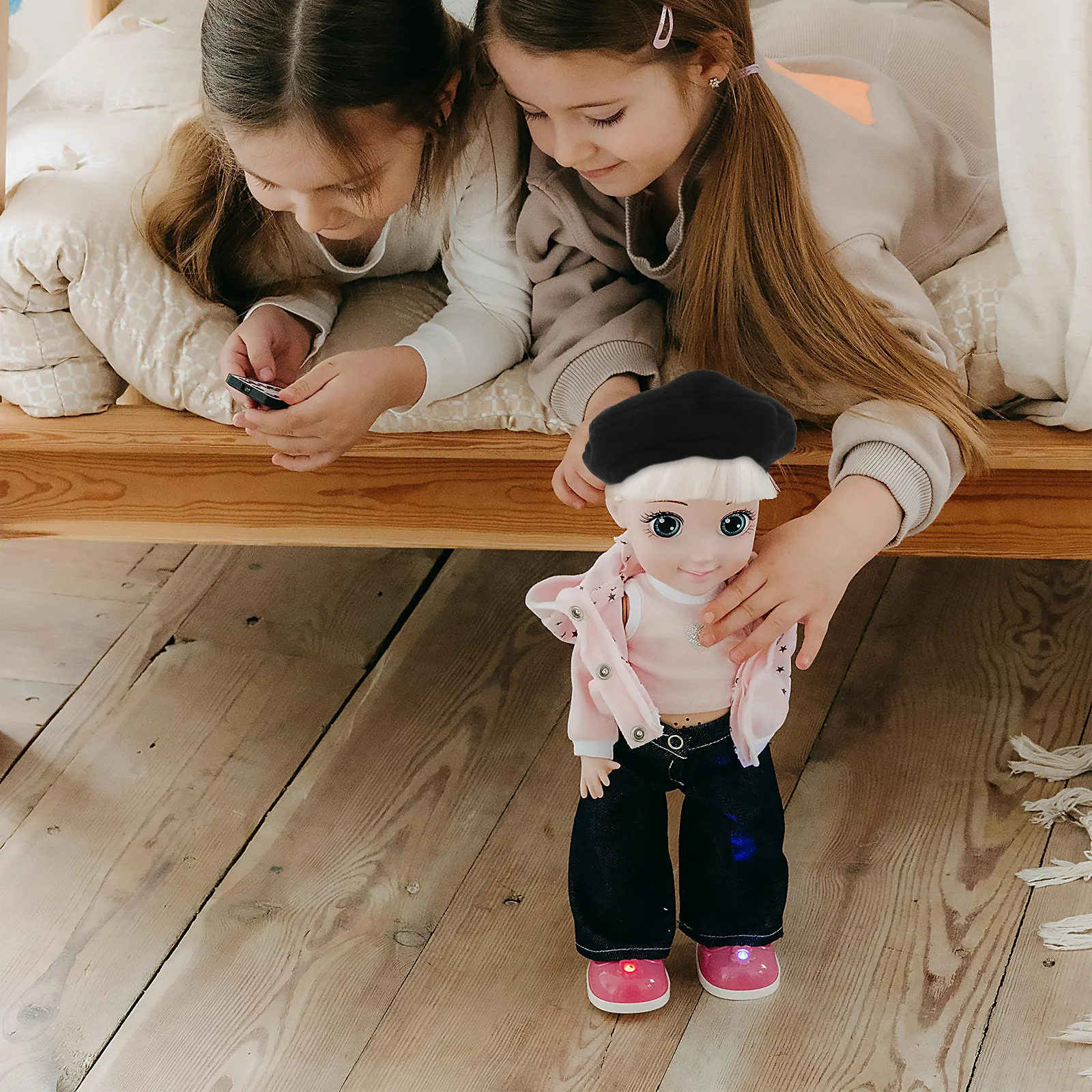 

10Cm Miniature Beret Hat Soft Cotton Wool Blend Tiny Dress-Up Cap for Dollhouse Figures Party Favors Cupcake Toppers Craft