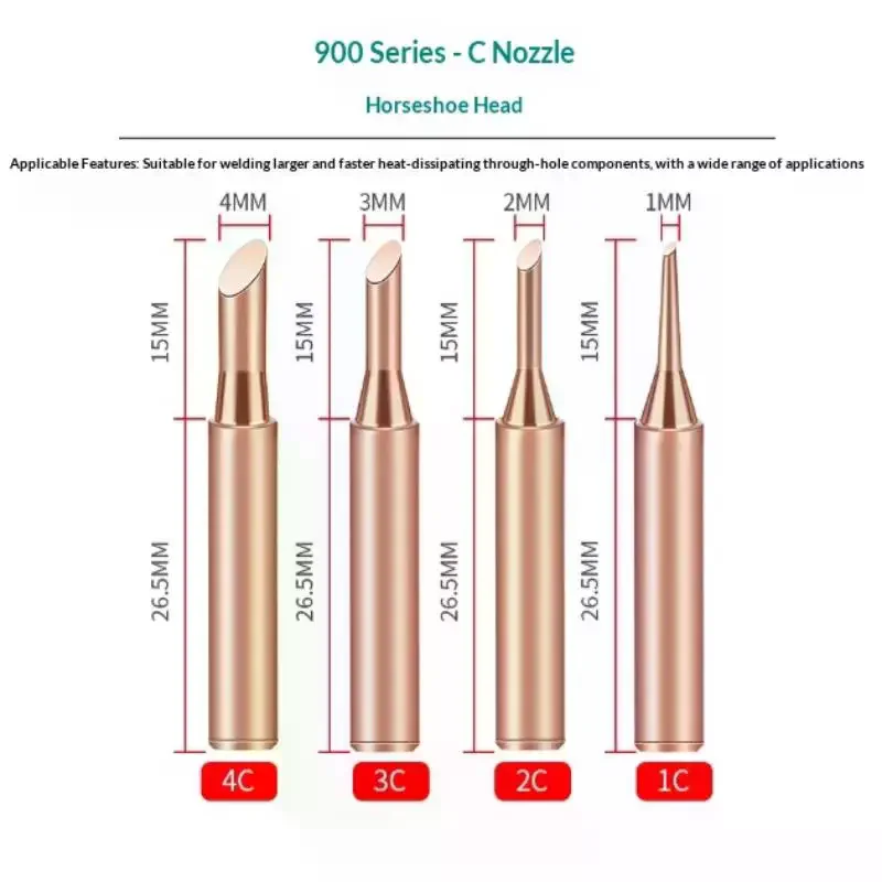 Ujung solder tembaga murni 900, ujung solder tembaga murni non-magnetik, ujung solder listrik