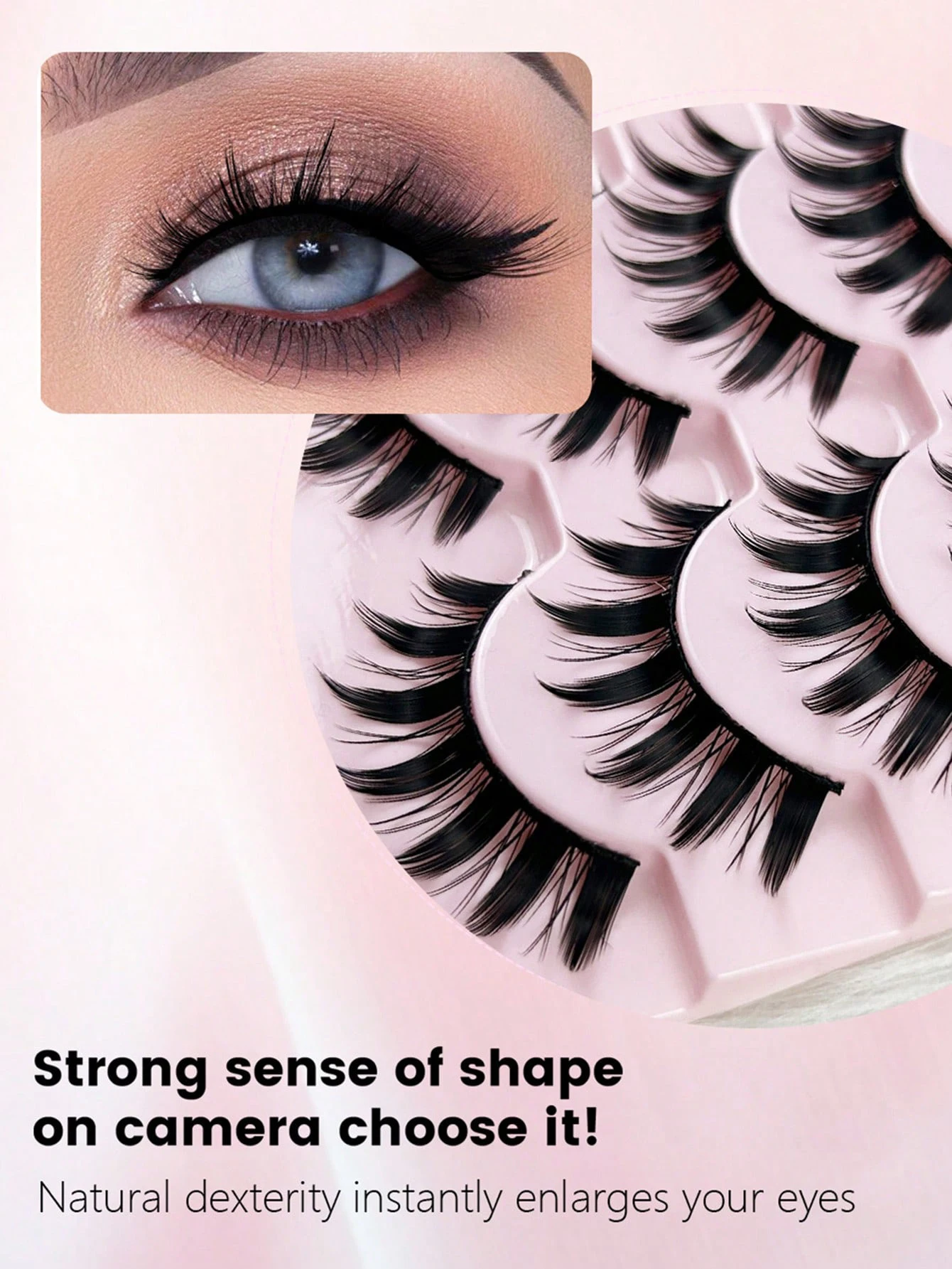 5 pares de cílios postiços estilo cômico de cauda afiada dramática – maquiagem de olhos de boneca grossa, adequada para dramatização e uso diário, leve