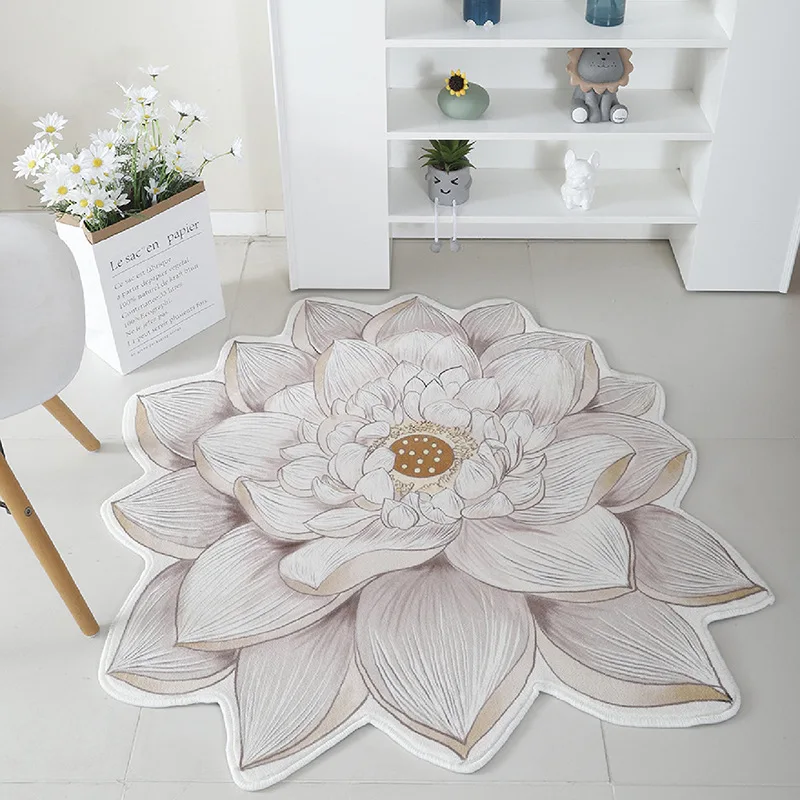 Modern Pink Flower Carpets for Living Room Sofas Ins Decoration Home Fluffy Soft Area Rugs Bedroom Bedside Rug Entrance Door Mat