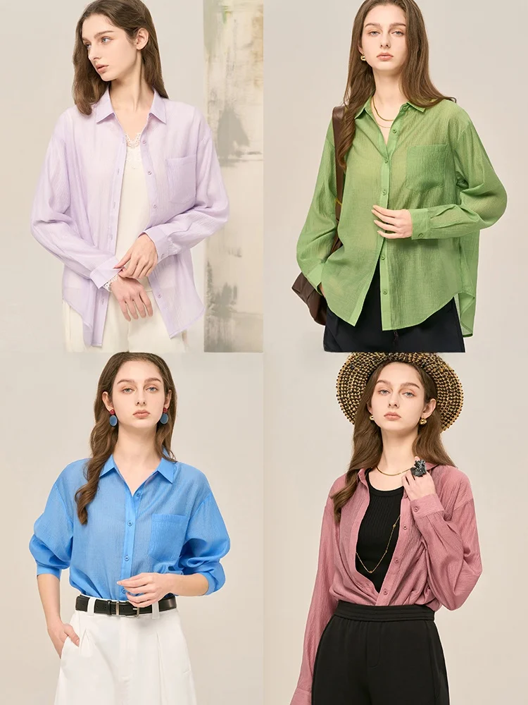 

Рубашка Liang Town LD·OJ с надписью, свободного кроя, в стиле lazy, повседневная, модная, женская, с длинным рукавом, дышащая, с эффектом прозрачности