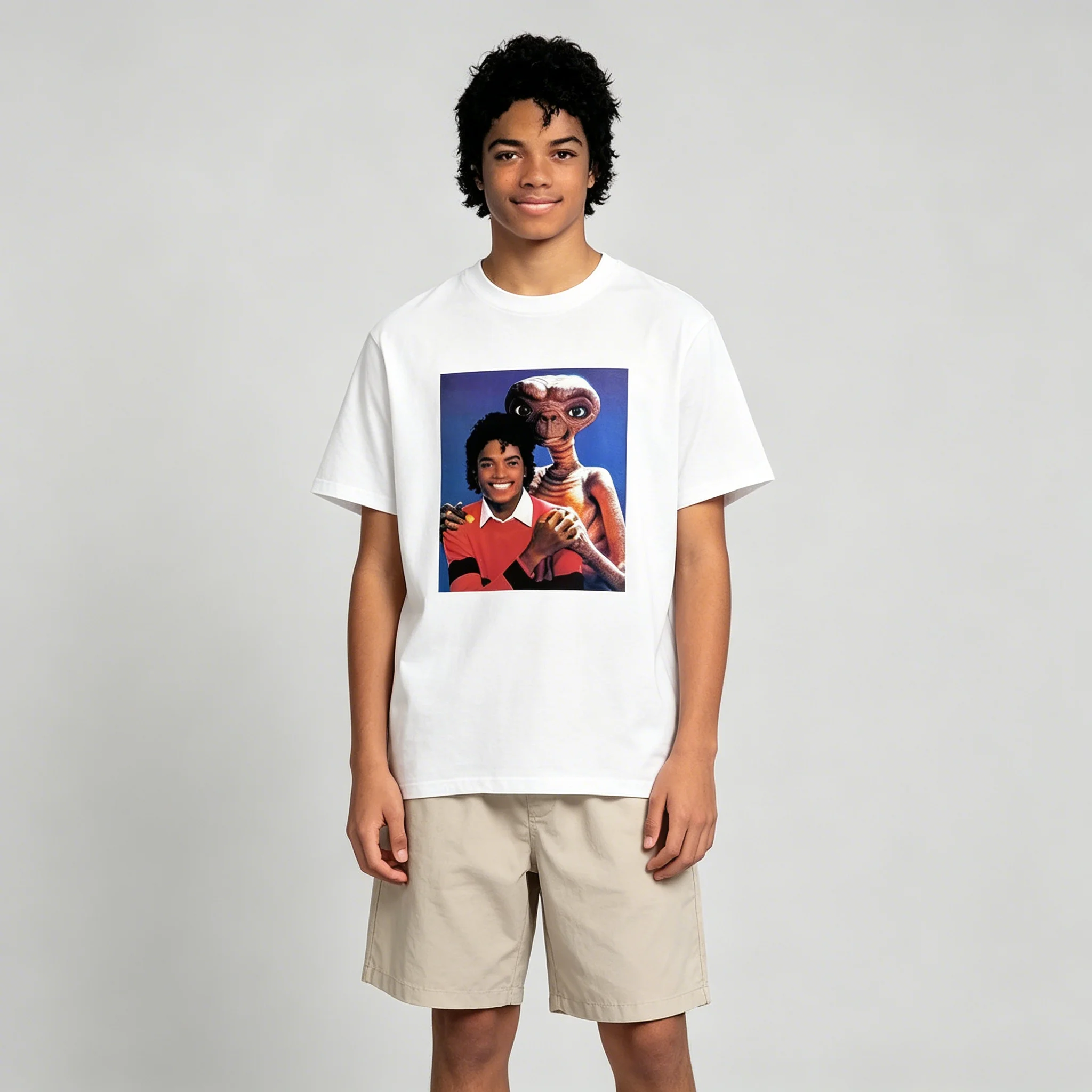 Herren T-Shirt Damen T-Shirt Jungen Mädchen Top Erwachsene Kinder Eltern-Kind Baumwolle Kinder T-Shirts Michael Jackson ET Retro Grafik Lustiges Top