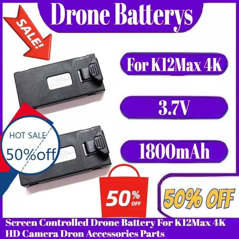 

3.7V 1800mAh New K12 Max Screen Controlled Drone Battery For K12Max 4K HD Camera Dron Accessories Parts