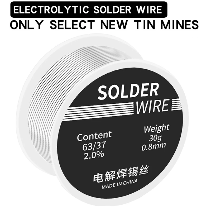 Electrolytic soldering wire 0.8m with rosin core tin wire for household use, no wash, low 30g small roll soldering