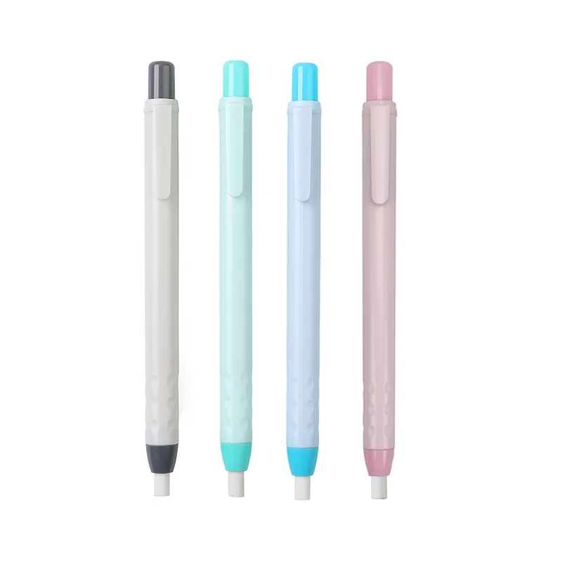 4 Pieces Press Retractable Pencil Eraser Correction Supplies Pen Style Pencil Rubber Writing School Supplies Stationery view 4