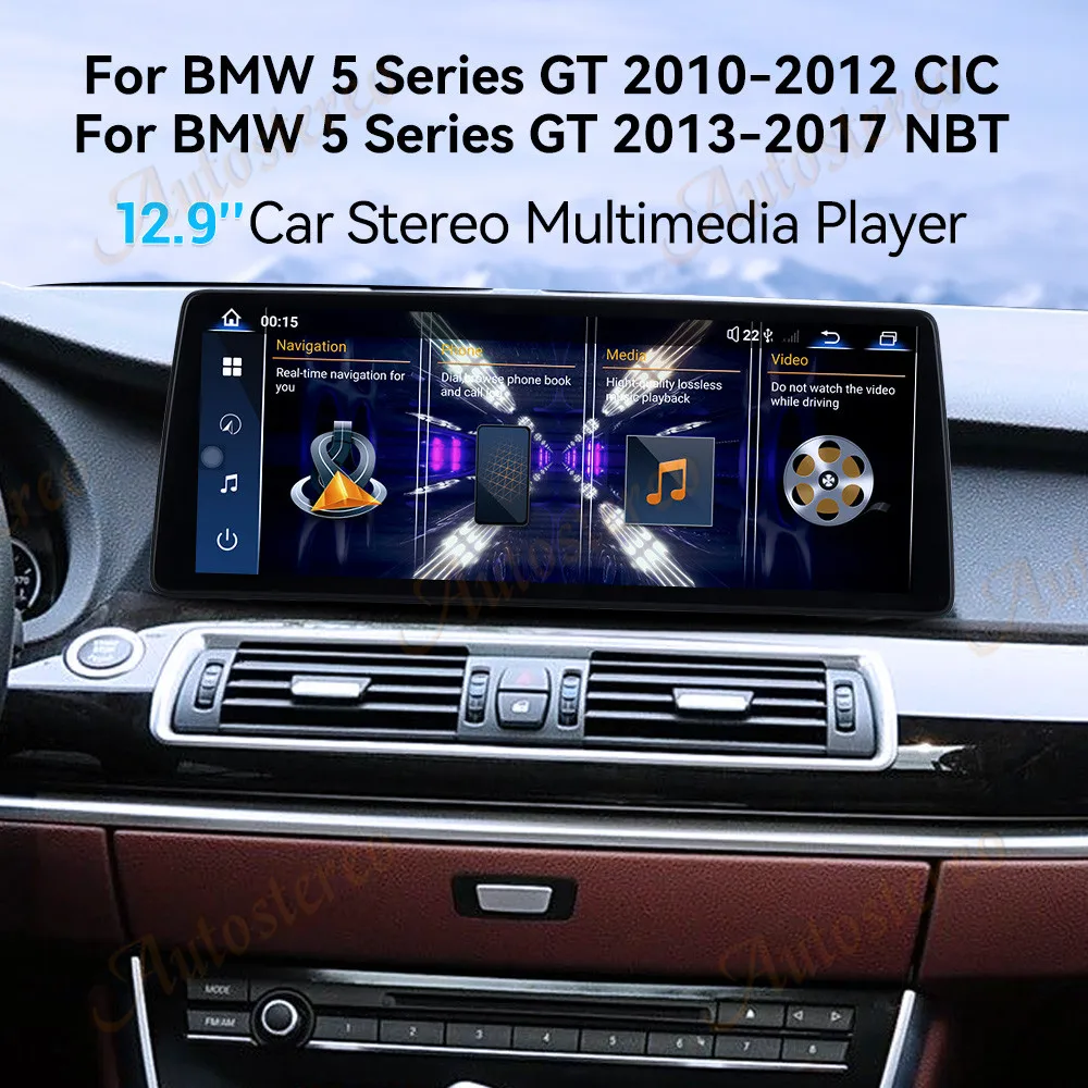 GPSナビゲーション付きカーマルチメディアプレーヤー,カーラジオヘッドユニット,Android 13,ウルトラデュアルBT,BMW 5シリーズgt 2010-2017用Carplay
