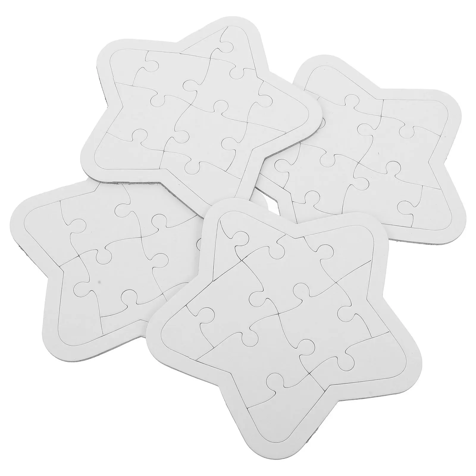 

4 Sheets Blank Puzzle Pieces for Drawing Coloring Doodling Puzzle Solving DIY Craft Supplies Blank Puzzles Jigsaw Craft Blanks