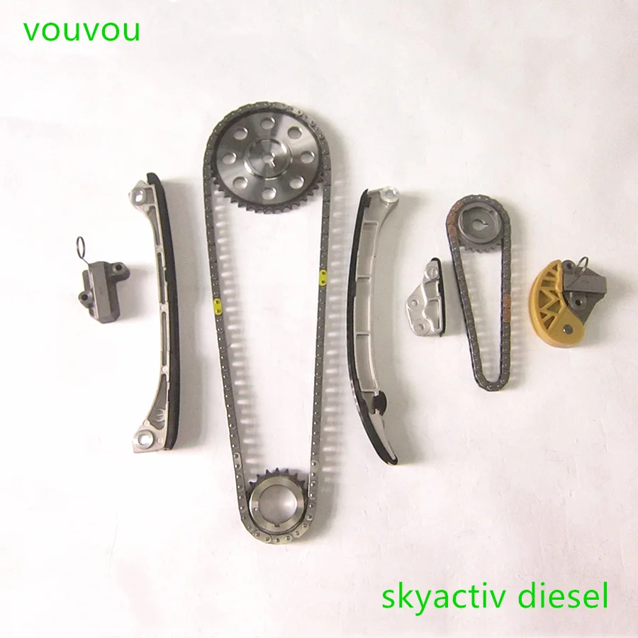 Car accessories SHY1 SKYACTIV diesel tensioner guide timing chain kit assembly for Mazda 3 6 CX5 2.2 10 pcs sets