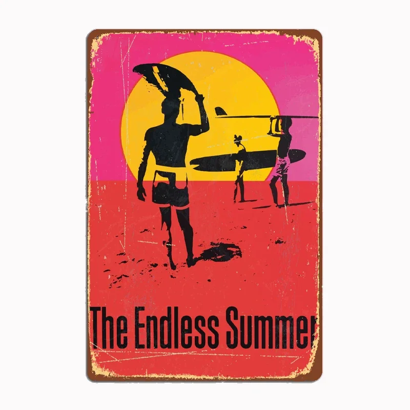 

The Endless Summer Movie Artistic Panel Decoration Featuring Characters and Scenery for Home and Bar Decor Vintage Wall Decor