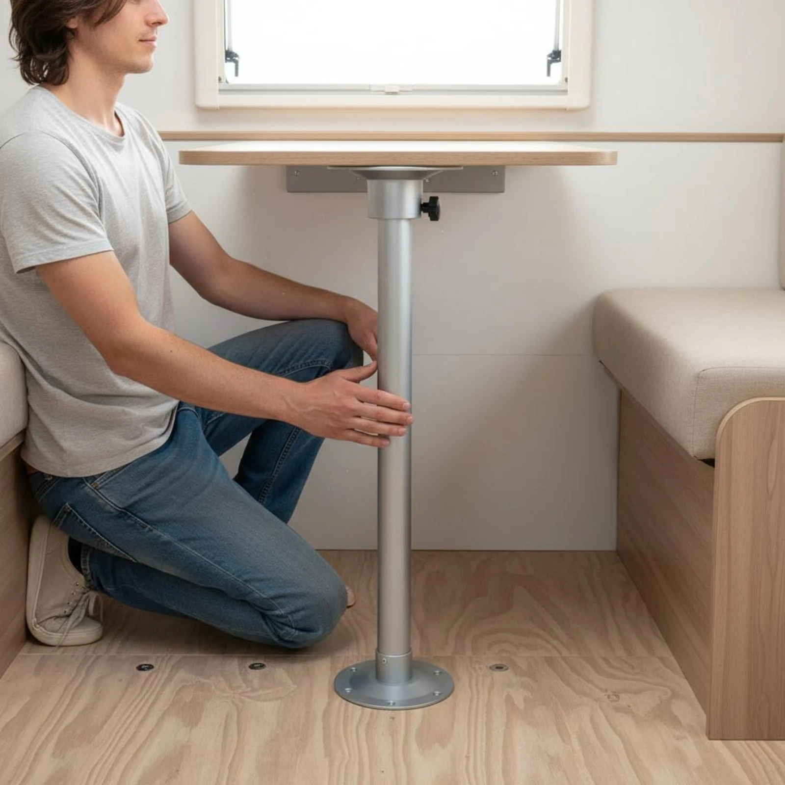 

Adjustable RV Table Leg Long-Lasting RV Table Leg Space Saving Corrosion Resistant for Motorhome