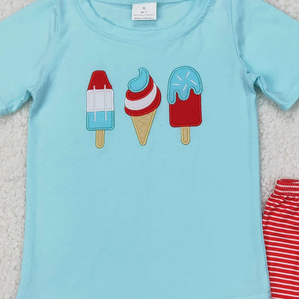 BSSO1269 Ensemble chemise popstick pour bébé garçon du 4 juillet