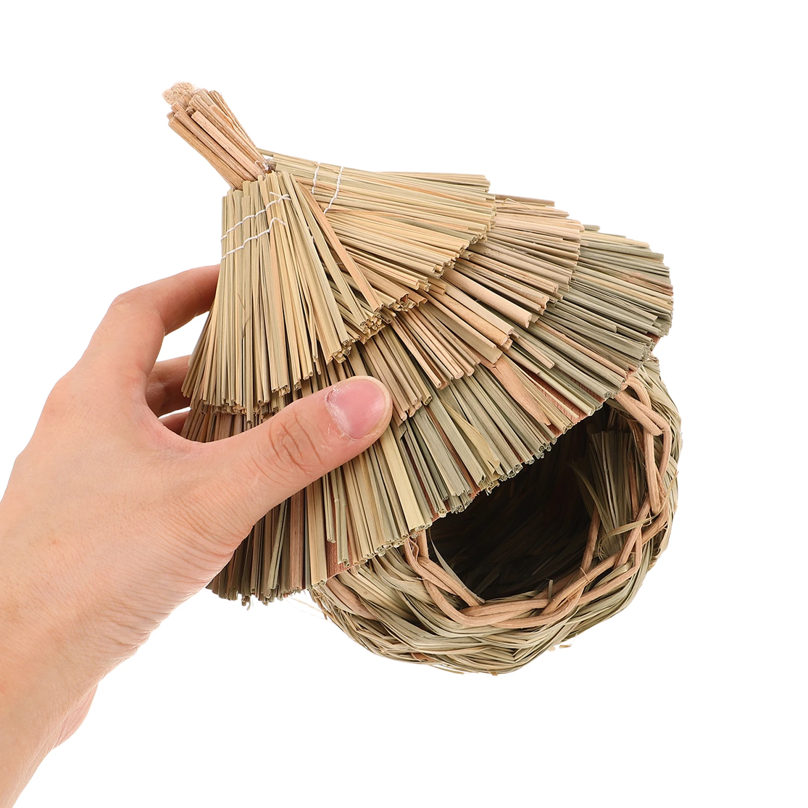 

Hand-woven Bird House Grass Birdhouse Hummingbird Birdhouses Made of Nest Hanging Swing The Bird's Cockatiel Artificial Nests