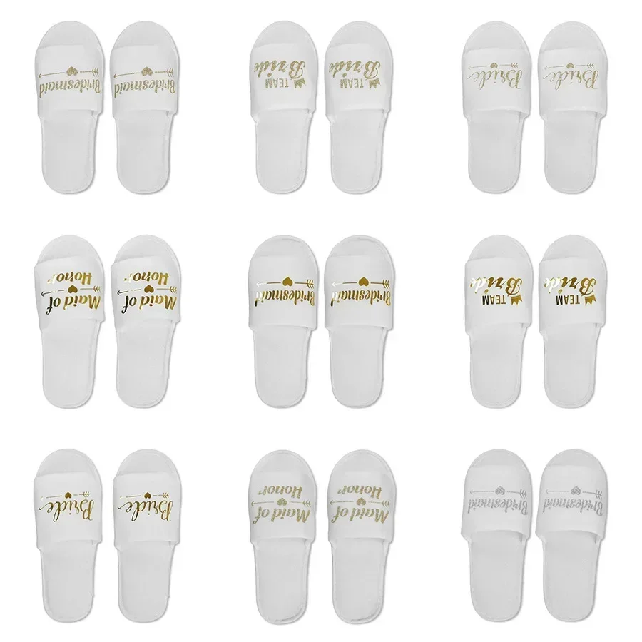 Bride To Be Slippers Team Bride Shower Wedding Decoration Bridesmaid Hen Party Soft Slippers Ladies Bachelorette Party Supplies