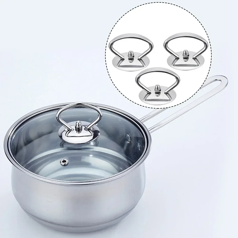 Stainless Steel Pot Lid Handle Universal Kitchen Pan Lid Handle Knob Replacement Accessories Cookware Glass Cover Hardware