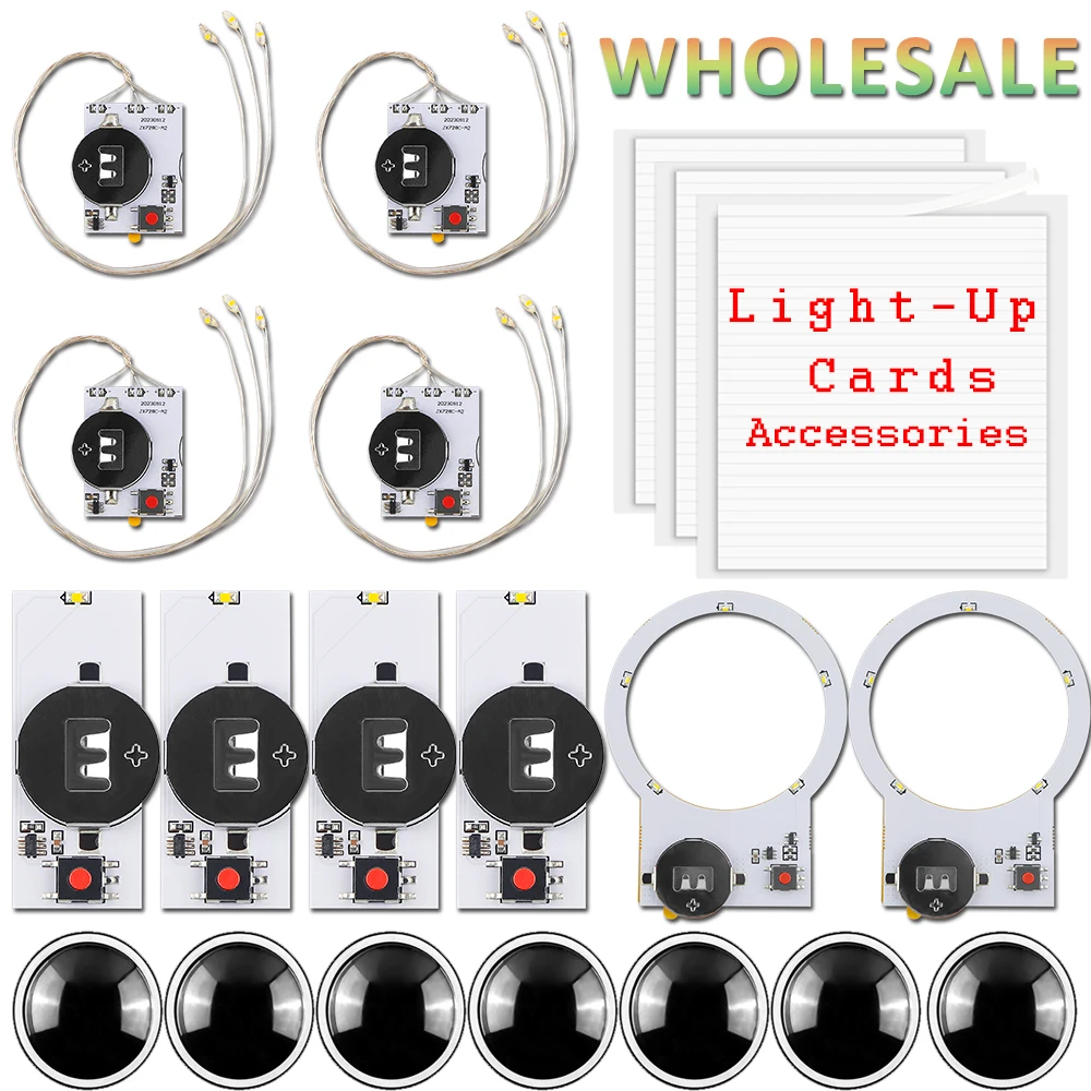 Luz de halo auto-adesiva com LEDs brancos quentes, luzes fáceis para fazer cartões light-up shaker, ferramenta DIY, atacado, novo, 2023