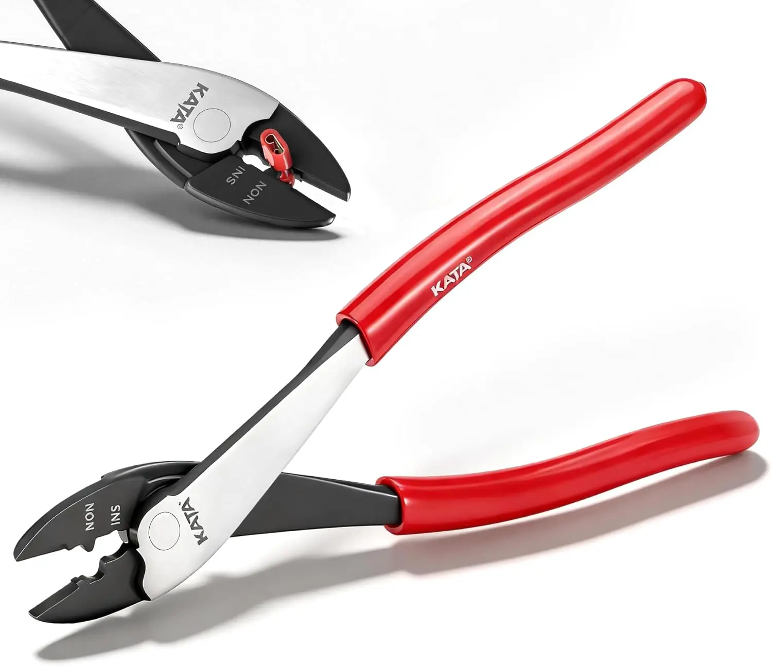 

Wire Crimper Cutter Tool, 9.5" Electrician's Terminal Pliers for 10-22 AWG Insulated & Non-Insulated Connections, Non-Slip Grip