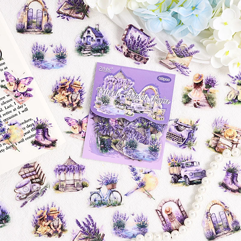 40 sztuk Dream Flowers Plant PET zestaw naklejek DIY Scrapbooking Planner kolaż artykuły papiernicze estetyczny wystrój naklejki kwiatowe